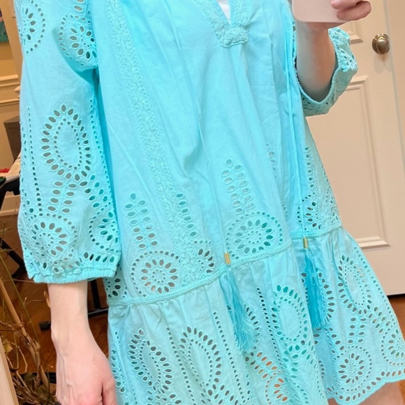 XS Melissa Odabash Ashley Kaftan in Turquoise - Picture 2 of 6